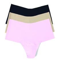 Calcinha Fio Dental Cintura Alta Hanky Panky Preto Taupe Bliss G
