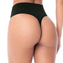 Calcinha Fio Dental Cós Alto sem Costura Preto Calcinha Fio Dental Cós Alto sem Costura Preto