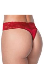 Calcinha Fio Dental DeMillus Kisslove Microfibra Light com Renda na Cintura TAM B GR E EG