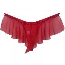 Calcinha Fio Dental em Tule Transparente com Babado no Bumbum Missionária - Lingerie Sensualle