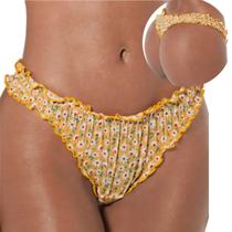 Calcinha Fio Dental Frufru DeMillus em Tule Elástico Calcinha Fio Dental Frufru DeMillus em Tule Elástico