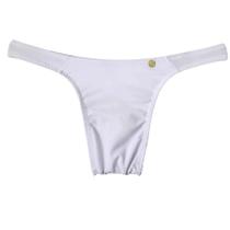 Calcinha Fio Dental para Mulher Trans Branca Lisa - Almah Fashion