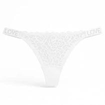Calcinha Fio Dental Strass Love com Corte a Laser e Renda Frontal Calcinha Fio Dental Strass Love com Corte a Laser e Renda Frontal