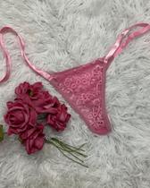 Calcinha Fio Dental Tipo Lingerie Sexy em Renda e Tule - Dica - VD10446 Calcinha Fio Dental Tipo Lingerie Sexy em Renda e Tule - Dica - VD10446