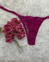 Calcinha Fio Dental Tipo Lingerie Sexy em Renda e Tule - Dica - VD10446 Calcinha Fio Dental Tipo Lingerie Sexy em Renda e Tule - Dica - VD10446