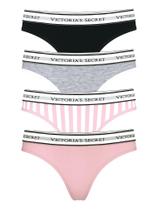 Calcinha Fio Dental Victoria's Secret Algodão Logo Feminina XL Pacote com 5