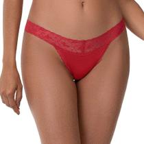 Calcinha Fio Duplo com Renda Vermelho