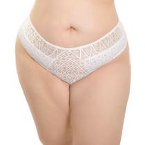 Calcinha Fio Duplo Em Renda Bordada e Tule Plus Size Nayane