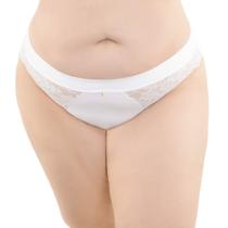 Calcinha Fio Duplo Plus Size de Microfibra com Renda Jackie Calcinha Fio Duplo Plus Size de Microfibra com Renda Jackie