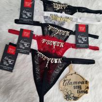 Calcinha fio frase strass