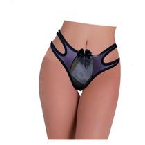 Calcinha Fio Paris Preto Com Lilas