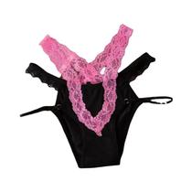Calcinha G String De Renda De Cintura Baixa Sexy Para Mulheres, Lingerie Sem Costura Com Recortes Calcinha G String De Renda De Cintura Baixa Sexy Para Mulheres, Lingerie Sem Costura Com Recortes