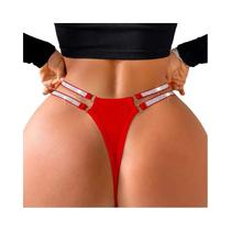 Calcinha G-String Feminina Vermelha Sexy De Cintura Baixa, Respirável, Elegante E Brilhante,