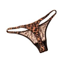 Calcinha G String Sem Costura Em Seda Gelada Com Estampa De Leopardo Tamanho plus S-XL