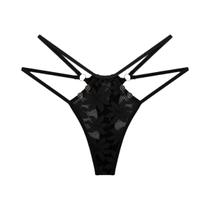 Calcinha G-string Sexy De Renda Para Mulheres, Confortável E Elegante, Tanga Sólida Feminina