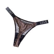 Calcinha G-string Sexy Feminina Com Letras Em Strass E Diamantes, Tamanho S-XL
