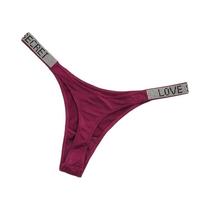 Calcinha G-string Sexy Feminina Com Letras Em Strass E Diamantes, Tamanho S-XL