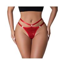 Calcinha G-string Sexy Feminina Vermelha De Cintura Baixa, Lingerie Respirável Para Festas