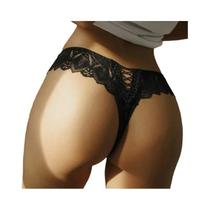 Calcinha G String Transparente De Renda Com Cintura Baixa Para Mulheres, Lingerie Sexy Com Recortes,