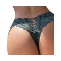Calcinha G String Transparente De Renda Com Cintura Baixa Para Mulheres, Lingerie Sexy Com Recortes,