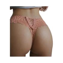 Calcinha G String Transparente De Renda De Cintura Baixa Para Mulheres, Lingerie Sexy Com Recortes,