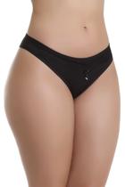 Calcinha IMI Lingerie Tanga Fio Dental Duplo Em Microfibra Fio Conforto Preta