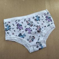 Calcinha Infantil Algodão Anti Marcas Cor:Viés Branco/Estampas VariadasTamanho:GG