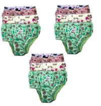 Calcinha Infantil de Algodão Estampada Kit C/ 4 P - Famy