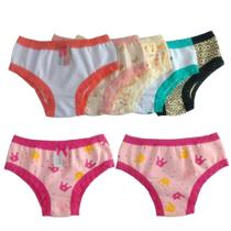 Calcinha infantil malha cottom algodão extra macia com rendinha - kit 6 un