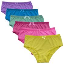 Calcinha Infantil Microfibra Forro Algodão 2 a 11 anos Kit 6 Calcinha Infantil Microfibra Forro Algodão 2 a 11 anos Kit 6