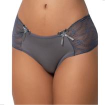Calcinha Iris Clássica de Microfibra Lateral Larga Rendada