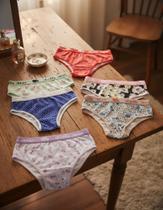 Calcinha Juvenil Kit 6 Peças Em Algodão Moda Íntima Meninas