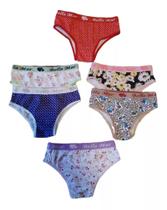 Calcinha Juvenil Kit 6 Peças Em Algodão Moda Íntima Meninas