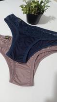 Calcinha laycra com renda na frete