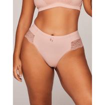 Calcinha liebe larga em microfibra c/renda nude