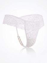 Calcinha Masculina De Renda Com Babado E Detalhe Pérolas Conforto Luxo Cor:BrancoTamanho:38-46