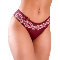 Calcinha Microfibra Com Renda Conforto Lingerie Moda Intima