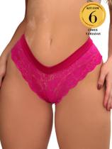 Calcinha microfibra com renda sensual REF 068 - kit com 6 unidades