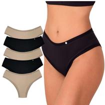 Calcinha Microfibra Feminina Básica conforto lisa kit 5 peças Lingerie Qualidade dia a dia gestante