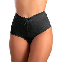 Calcinha modeladora algodão renda cintura alta pala alta