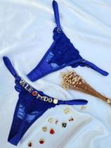 Calcinha Personalizável Fio Duplo e Tule com Pétala