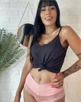 Calcinha plus cintura alta c/ renda gabi