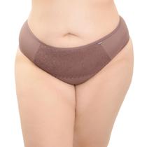 Calcinha Plus Size Fio Dental Duplo Detalhe Renda Frontal Nayane