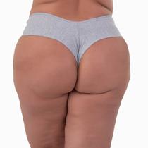 Calcinha Plus Size Fio Dental Duplo em Algodão