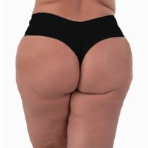 Calcinha Plus Size Fio Dental Duplo em Algodão