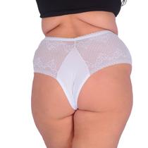Calcinha Plus Size Tanga Renda Sensual Microfibra Noite