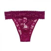 Calcinha Renda Bordo Basic+ Confortável Forro Algodão