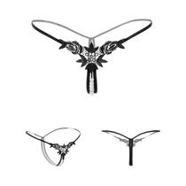 Calcinha Sexy De Renda Com Pérolas Para Mulheres, Tanga Vazada, G-string, Lingerie Com Bordado Para