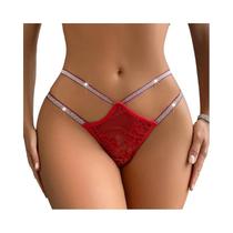 Calcinha Sexy De Renda Para Mulheres, G-string Prata Em Cetim Respirável, Confortável E Elegante