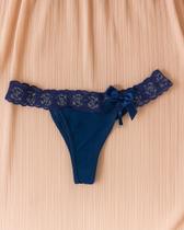 Calcinha Sexy em Renda Lurex e Tule Modelo Fio Dental Sensual - VD2003